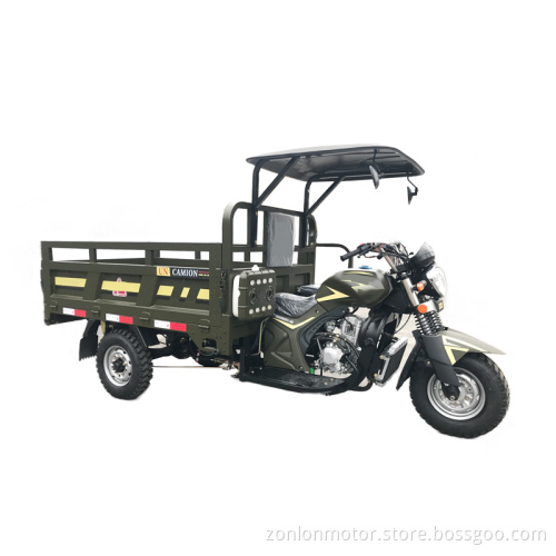 Durable fuel powered motor tricycle